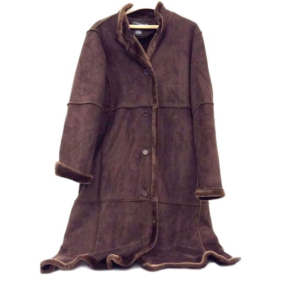 Centigrade Outerwear Brown Faux Suede Vintage Penny Lane Style  Coat - Picture 3 of 8